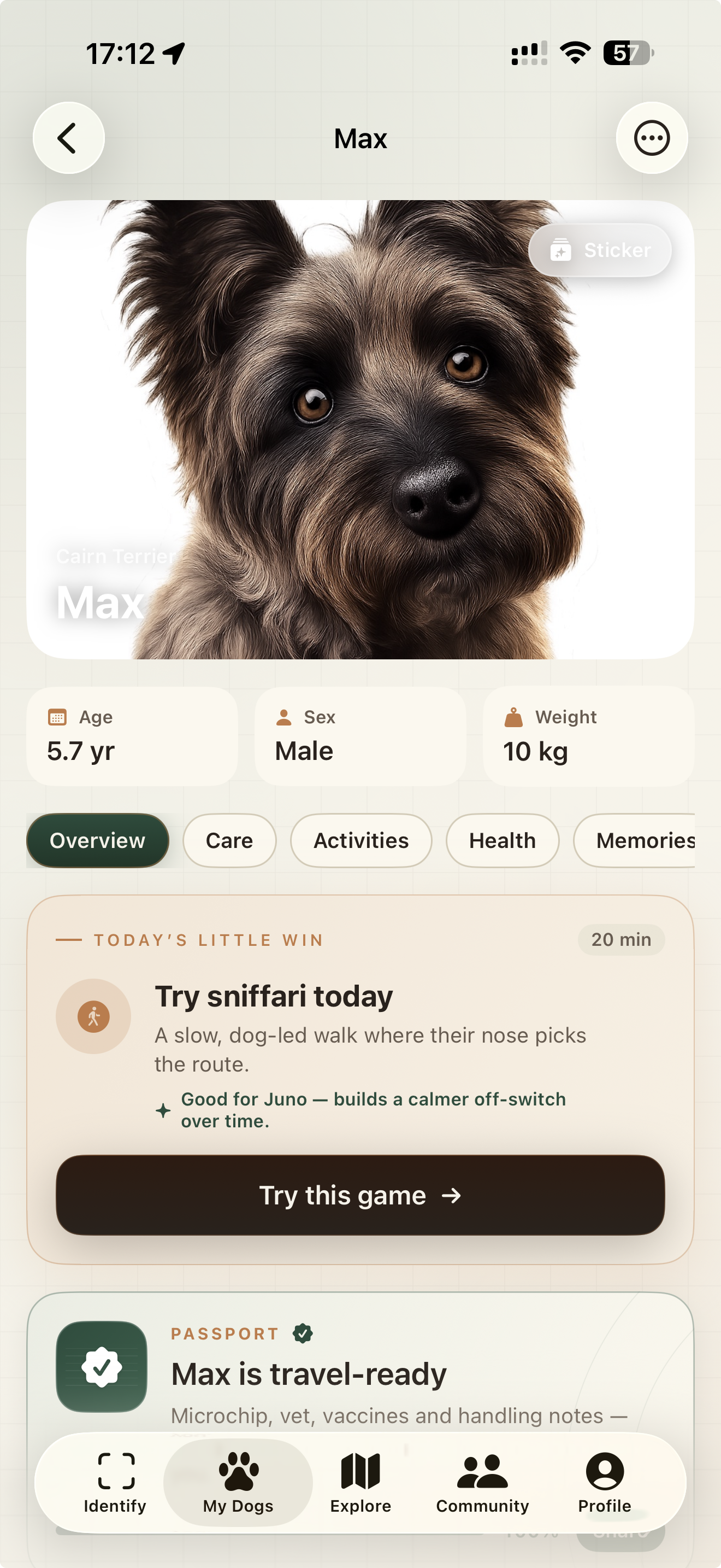 PawScope Build your dog's profile